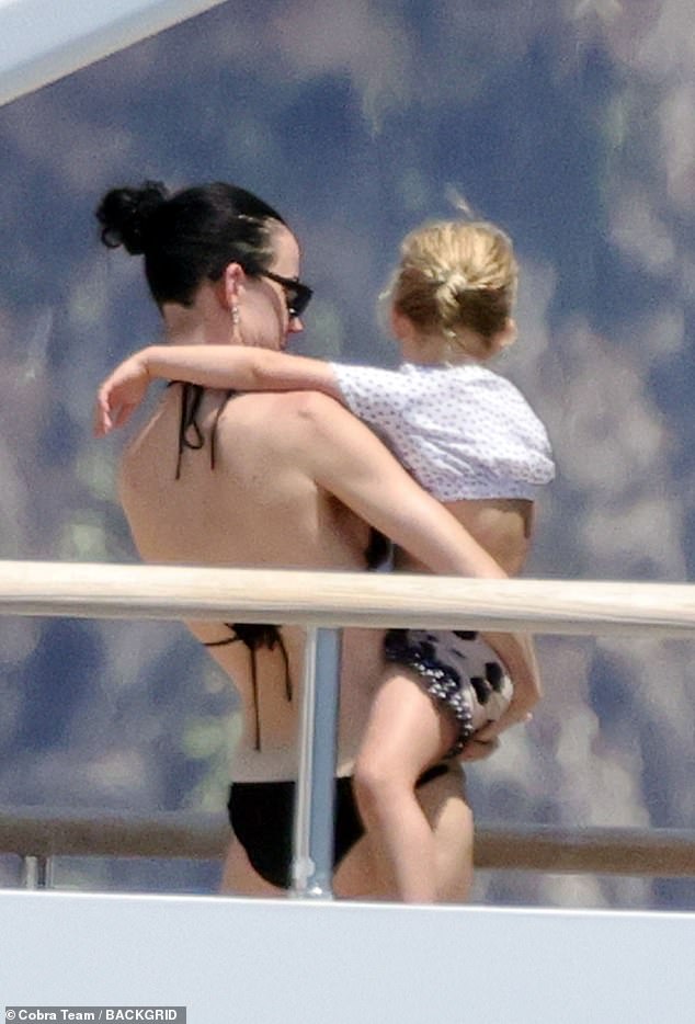 Her daughter Daisy coordinated with her in a black and white polka dot co-ord