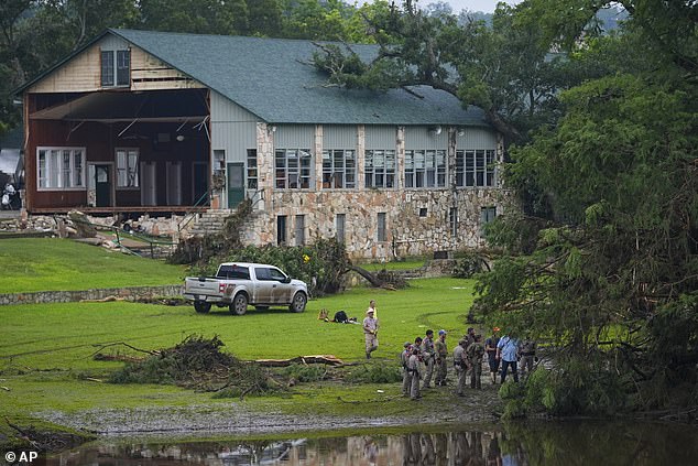 Rescue teams are frantically searching for missing victims, including 11 girls and a counselor who were at Camp Mystic (pictured), a Christian summer camp along the river in Kerr County, when tragedy struck