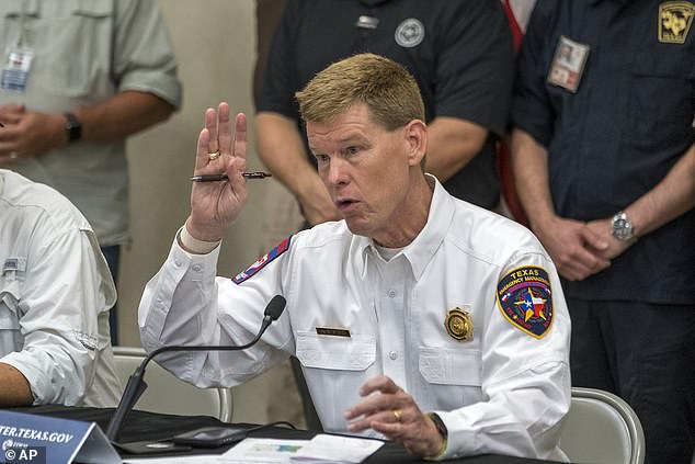 At a Friday press conference, Texas Emergency Management Chief W. Nim Kidd (pictured) said the amount of rain was drastically underestimated, blaming the NWS for failing to warn them sooner