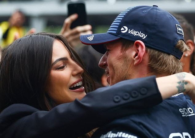 Verstappen and Piquet are pictured in an embrace after a race the Dutchman won