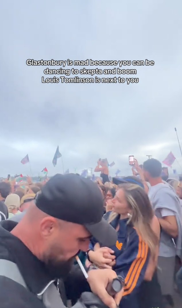 The Love Island star, 28, and One Direction singer, 33, were spotted dancing in the crowd at Worthy Farm during Sketpa's set at Worthy Farm