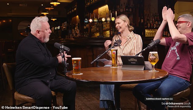 The club's director Jon Keats (left) spilled the secrets of his wildest celebrity run-ins as he chatted with Jodie Kidd and Merlin Griffiths on their podcast Three Landlords Walk Into A Bar