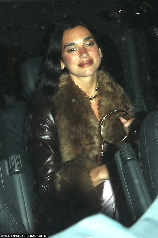 She topped off the enemble with a mini bracket hobo bag made of suede calfskin, snakeskin and costs another £2K