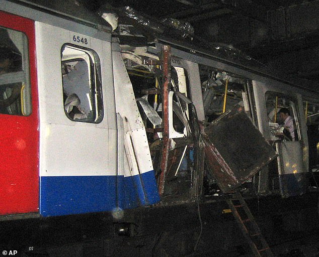 The bomb damaged Circle Line train between Liverpool Street and Aldgate stations