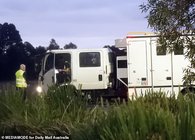 The prison van carrying Erin Patterson was spotted by photographer Steven Cook pulling over so the driver could have a smoko break
