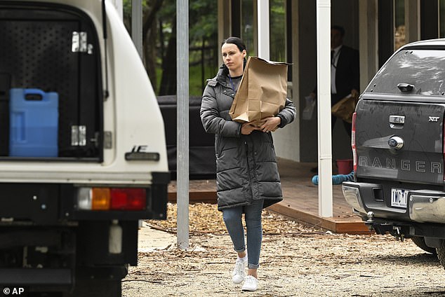 Police collected evidence from Erin's Leongatha house where the four who were poisoned by her lunch dined and then died days later