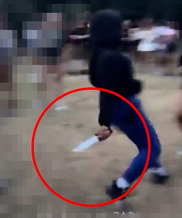 A knife-wielding attacker threatened a young girl at Gladstone Park in Dollis Hill on Monday