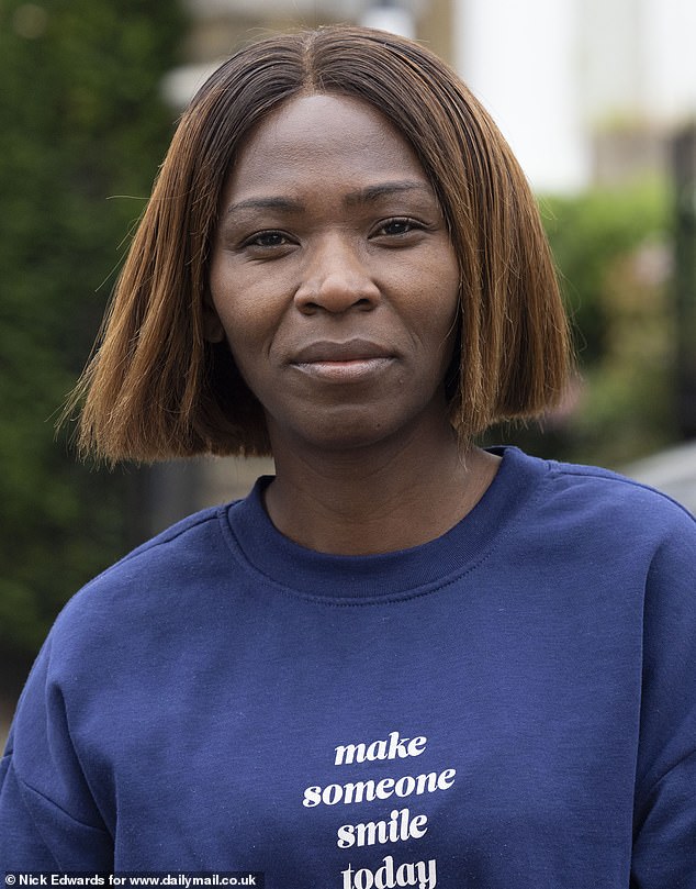 Irene Asah (pictured), 48, was once able to drop her nine-year-old son right outside the school gates, but is now forced to park up before Halstow Road and let him walk the rest of the way on his own