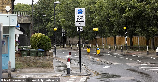 Pictured: The LTN on Westcombe Hill in East Greenwich which is restricted during rush hours