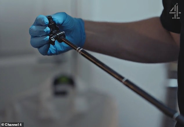A small camera on the end of a stick which was discovered by police in France's bedroom