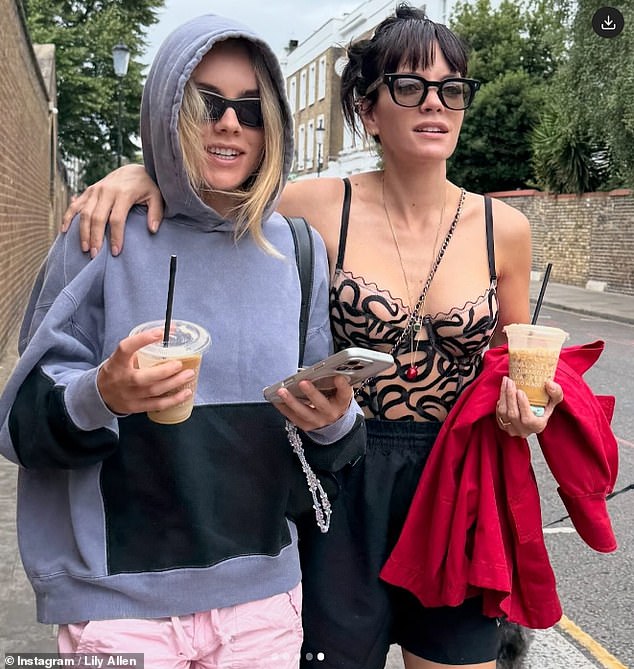 Lily shared the gallery of snaps after enjoying the outing with her pal Gracie Allen, and posed for snaps in the revealing crop top from ethical lingerie brand Studio Pia