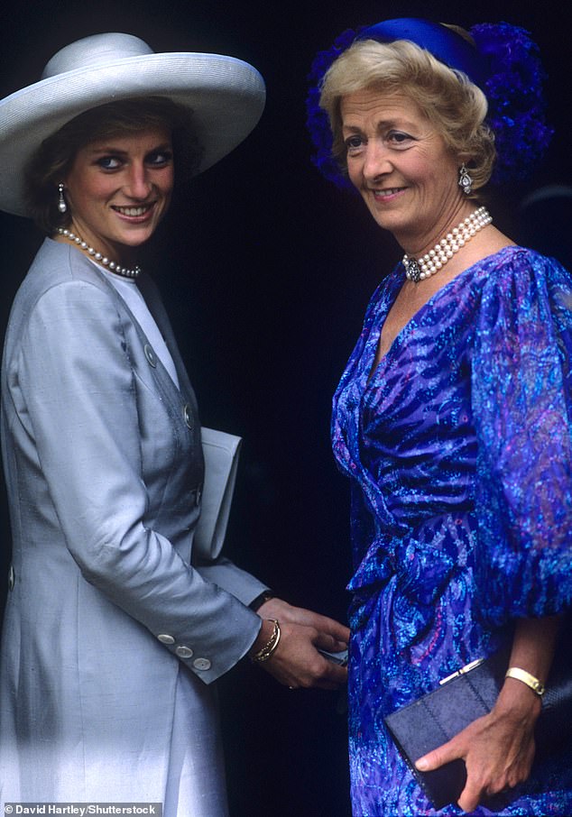 Diana with her mother Frances Shand Kydd in 1989. Frances' mother Lady Fermoy never got on well with her own daughter