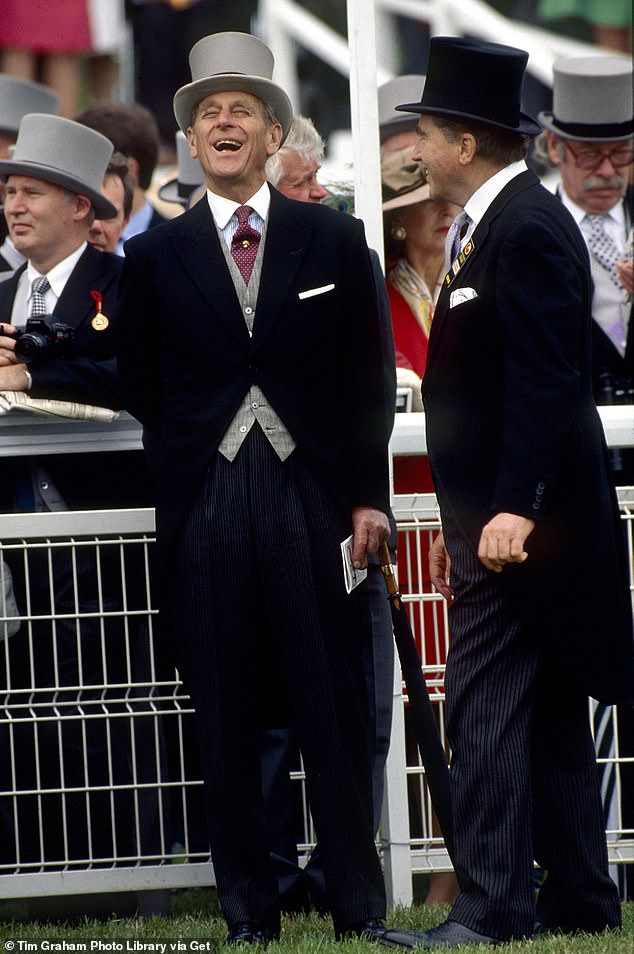 Prince Philip with his friend Lord Carnarvon at the Epsom Derby Races. According to royal author Adrian Tinniswood, the Duke of Edinburgh was known by the acronym 'P.P' - short for Prince Philip - by a select number of people