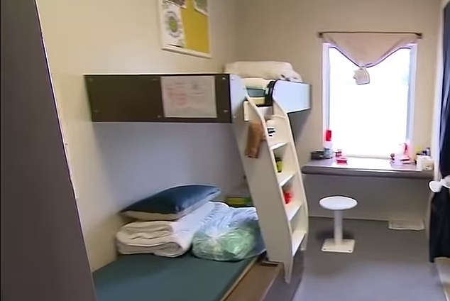A typical cell inside the women's prison where Patterson will be housed