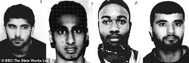 The 7/7 bombers (l-r) Hasib Hussain, Shehzad Tanweer, Jermaine Lindsay and Mohammad Sidique Khan