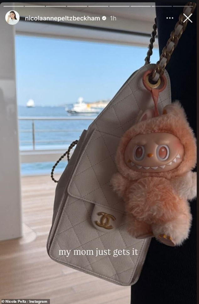 She shared a snap of the coveted Pop Mart dolls in a row, captioning the snap: 'our little family', before posting another snap of one of the dolls, writing: 'my mom just gets it'