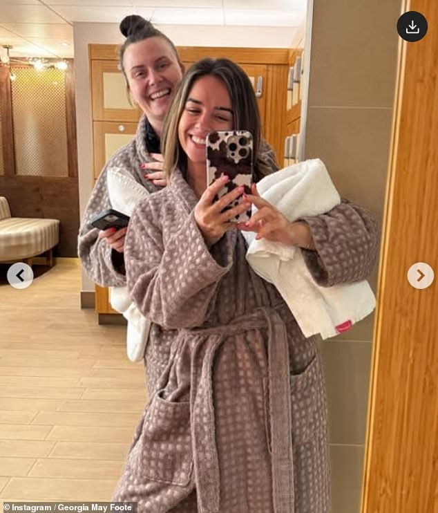 Georgia's wedding ring was noticeably absent in a recent Instagram post, where she enjoyed a spa break with her best friend