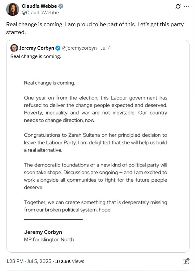 Among those who said they want to get involved was Claudia Webbe, the former Labour MP who was expelled by the party in 2022 after being given a suspended prison sentence for harassing a love rival.