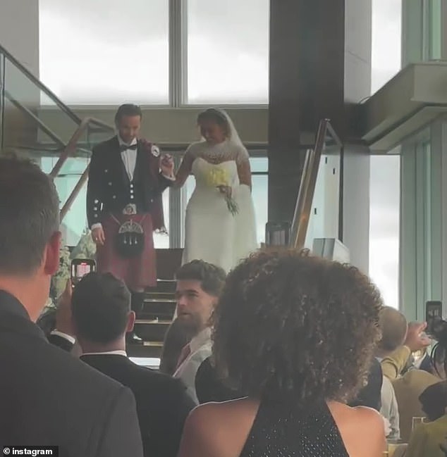 'Mel was half an hour late,' he said. 'I was slightly concerned Rory was gonna be left at the aisle in his kilt - no undies and no bride. But she turned up!'