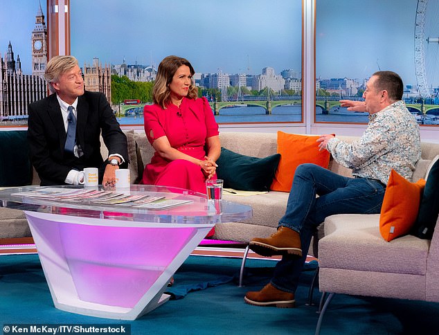 The actor revealed his 'really common' symptom that many consider harmless and issued a stern warning to fans while chatting with hosts Susanna Reid, 54, and Richard Madeley, 69 (pictured)