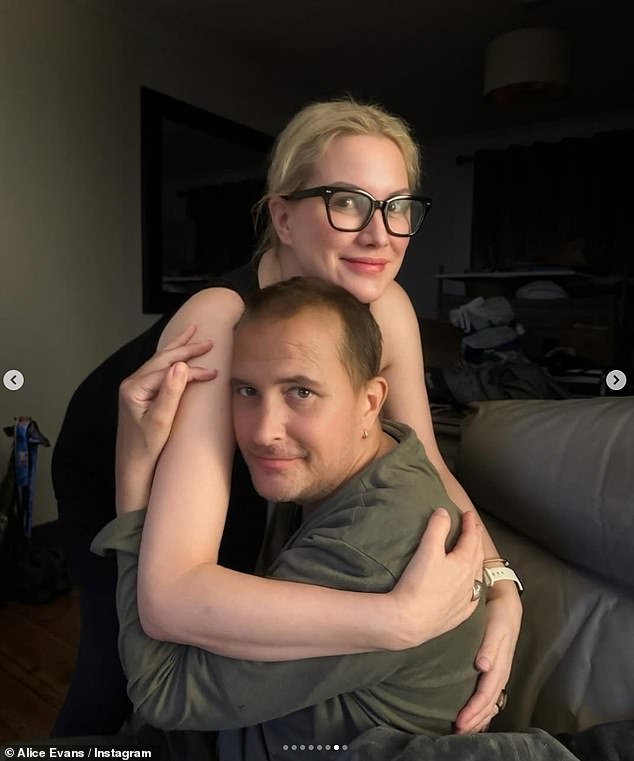 The actress, 56, took to her Instagram on Monday to share a slew of snaps of her cuddling up to the adorable little pooch, as she paid a visit to her brother Tony in Bristol (pictured)