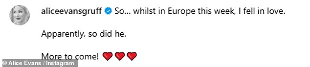 Alongside a shot of a tiny dog tucked into the front of her shirt, she quipped: 'So¿ whilst in Europe this week, I fell in love. Apparently, so did he. More to come! ¿¿¿¿¿¿