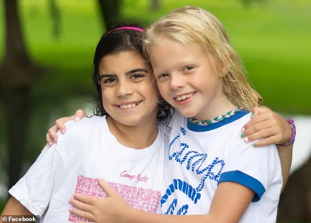 Eloise Peck (right), 8, was sharing a cabin with her best friend and classmate Lilia (left)