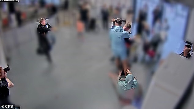 Amaaz appeared to still be grappling with one officer before he was hit with the Taser shot