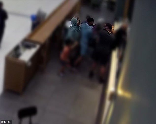 This is the moment a man was allegedly headbutted in Starbucks by one of the brothers accused of assaulting police officers in Manchester Airport