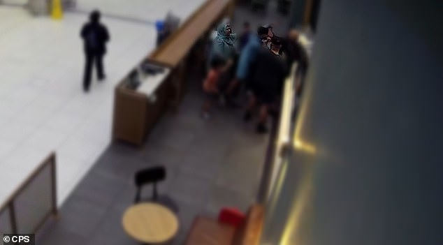 Amaaz can be seen first headbutting Mr Ismaeil before punching him with his left fist as other family members gathered around