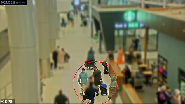 The two brothers can be seen on CCTV travelling through the airport last July
