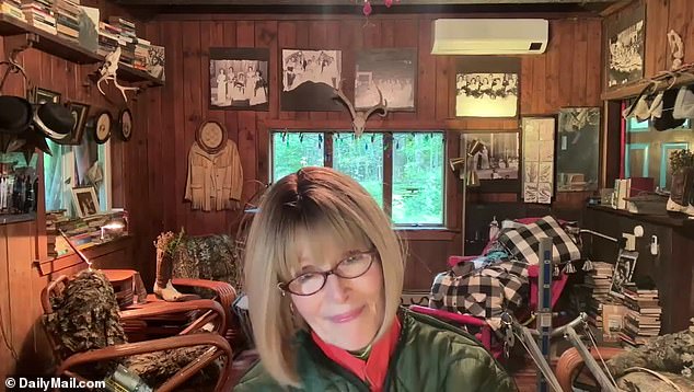'I live very happily, as you see, in a small cabin,' says Carroll. 'Money is not important to me. Personally, I couldn't care less about it, so I'm going to give the money to everything Trump hates, like women's rights.'