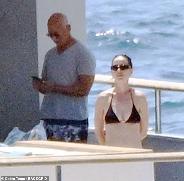 Katy is seen hanging out with Bezos