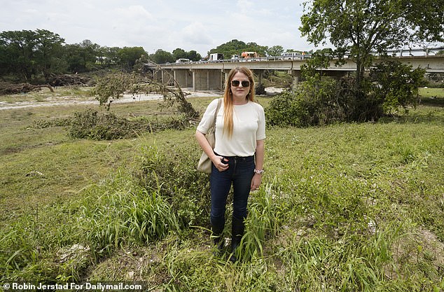 Reporter Ruth Styles says the stench of death is all around her on the banks of the Guadalupe iver