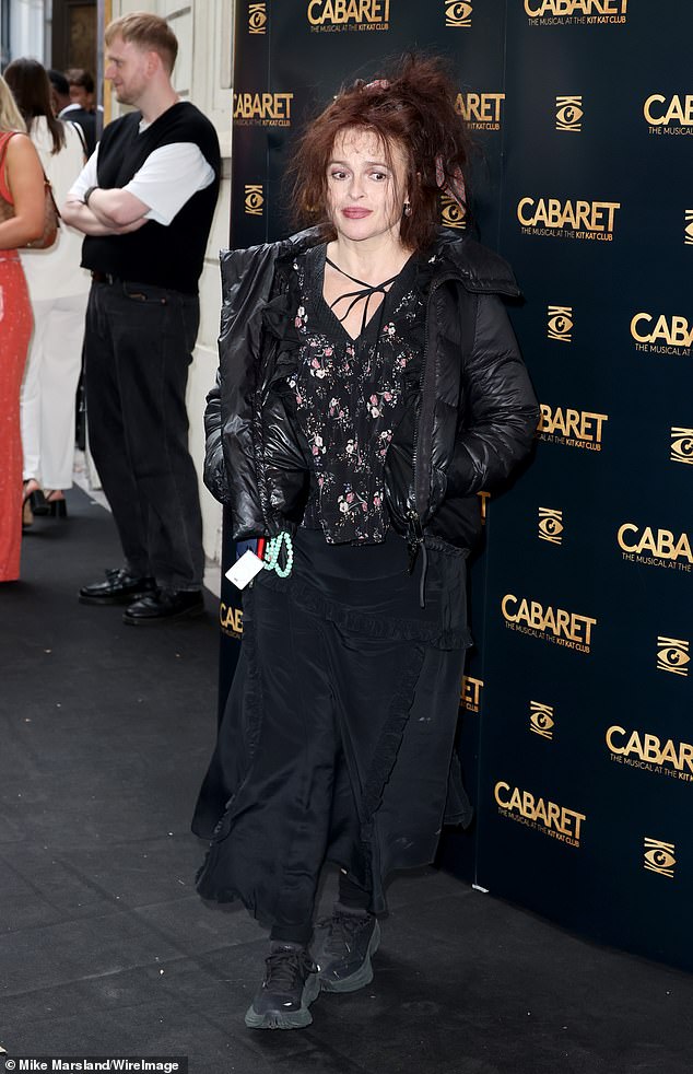 Displaying her kooky sense of style, Helena Bonham Carter, was dressed in a quirky floral blouse and a matching skirt