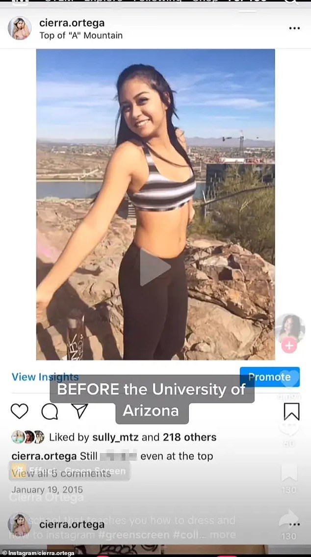 Another post from January 2015 showed a photo of Ortega at the top of a mountain, using a version of the slur to describe how she smiles in the caption