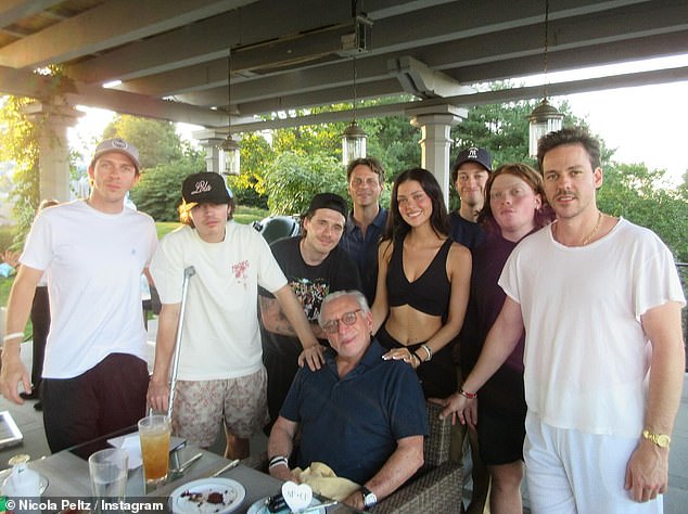 Brooklyn pictured with Nicola and her billionaire family