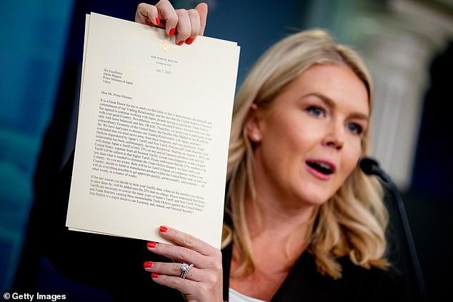 White House press secretary Karoline Leavitt fielded questions about tariffs and the push to end the war in Gaza Monday