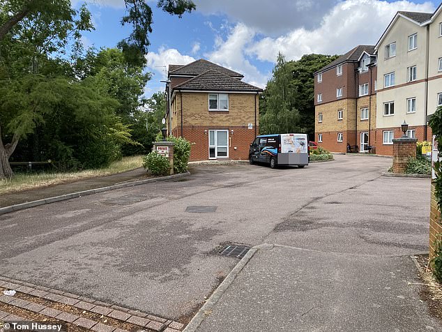 Although, the police force have confirmed they received reports of a man holding a screwdriver during the row, the tool can't be seen in the clip (Pictured: Silver Birch Court)