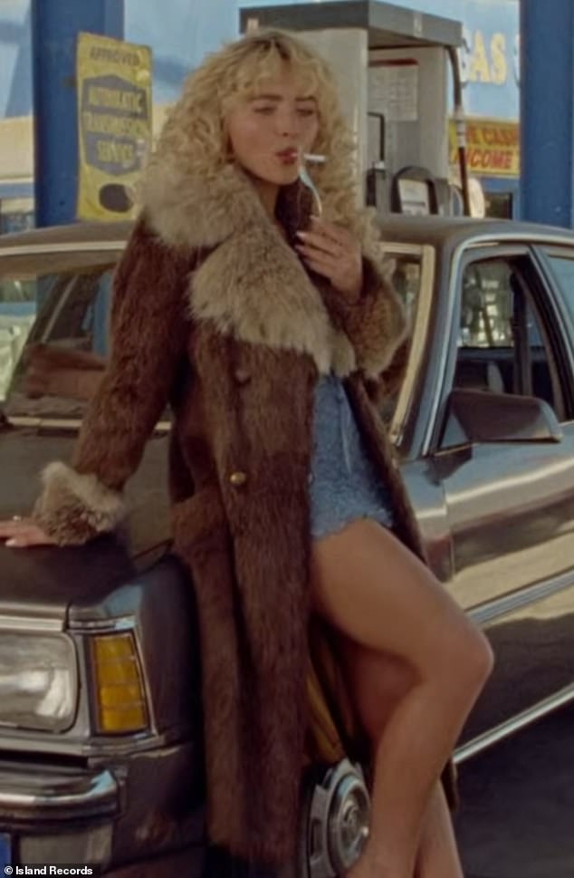 Sabrina Carpenter - known for her sizzling, oversexualized image - used a fork as a cigarette holder in the music video for her latest single Manchild