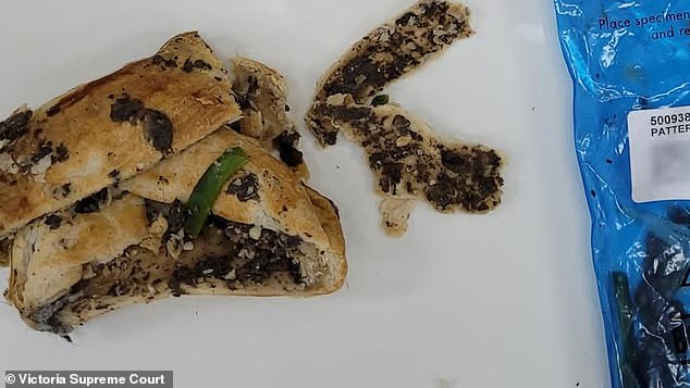 Patterson served the group a deadly beef Wellington (pictured) containing lethal death cap mushrooms
