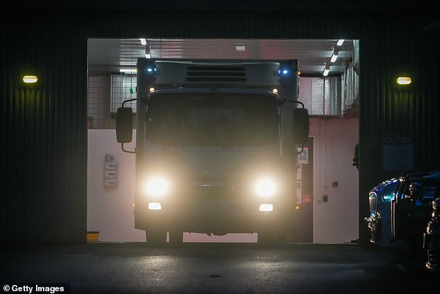 Patterson will return to court later this year for a pre-sentencing hearing (pictured, the truck transporting Patterson from court on Monday)