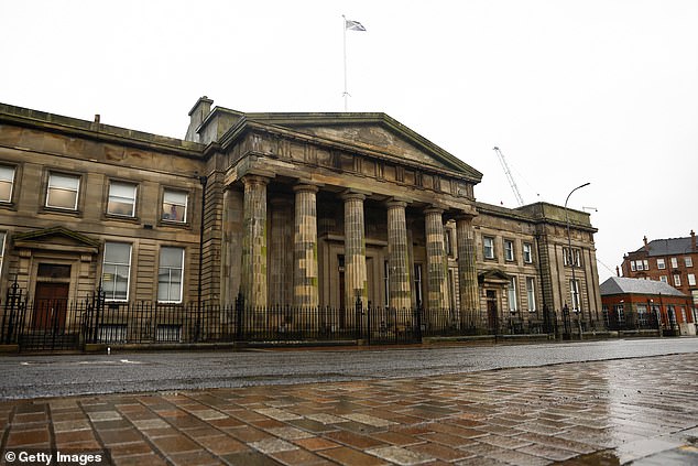 He has also been banned from approaching or contacting the woman, and has also been placed on the sex offenders register (Pictured: Glasgow High Court)