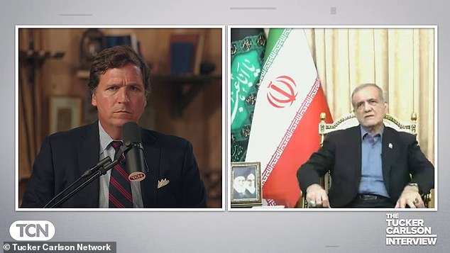 Carlson asked the Iranian president about video of chants of 'death to America' or references to the U.S. as the 'great Satan'