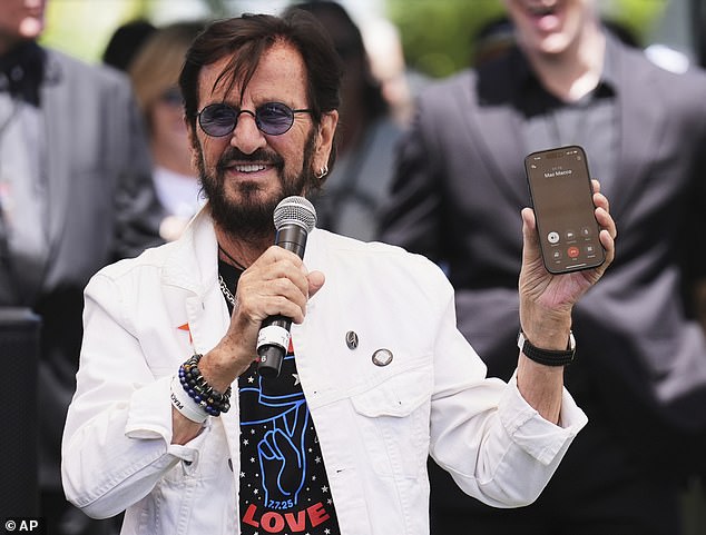 Paul McCartney, 83, checked in for the singer's annual Peace and Love event. Ringo called up his former Beatles bandmate and he was put on put speakerphone to offer his well-wishes