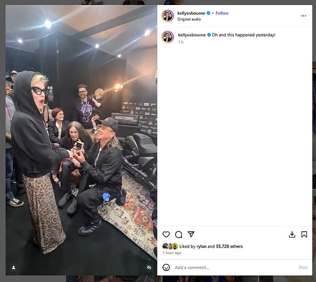 The Slipknot musician proposed backstage at Villa Park where Ozzy was performing a farewell gig
