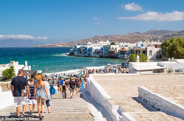 Cruise holidaymakers will pay the highest fee to visit Mykonos and Santorini, two of Greece's most popular island destinations.