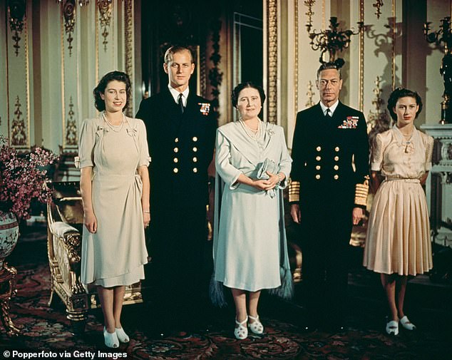 Elizabeth and Philip with the Queen Mother, King George VI and Princess Margaret following the announcement of their engagement. Following a period of crisis for the Royals Elizabeth and Philip proved that the future of the crown was in safe hands