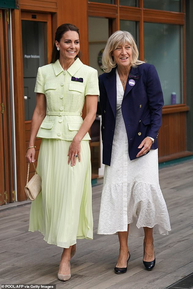 Kate is pictured at The All England Lawn Tennis Club in Wimbledon on July 15, 2023