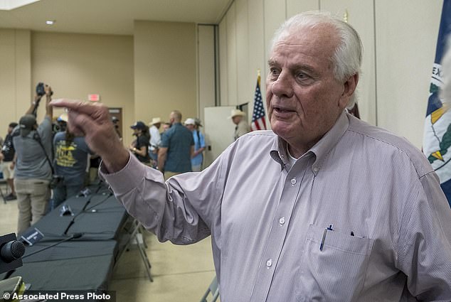 Kerr County Judge Rob Kelly speaks to members of the media following a press conference held by Governo Greg Abbott discussing the ongoing search and rescue efforts